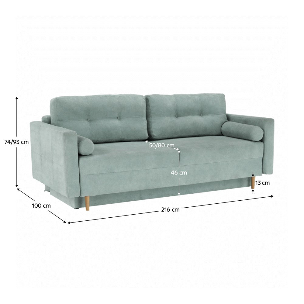 Canapea extensibilă Aurelia – schiță cu dimensiuni