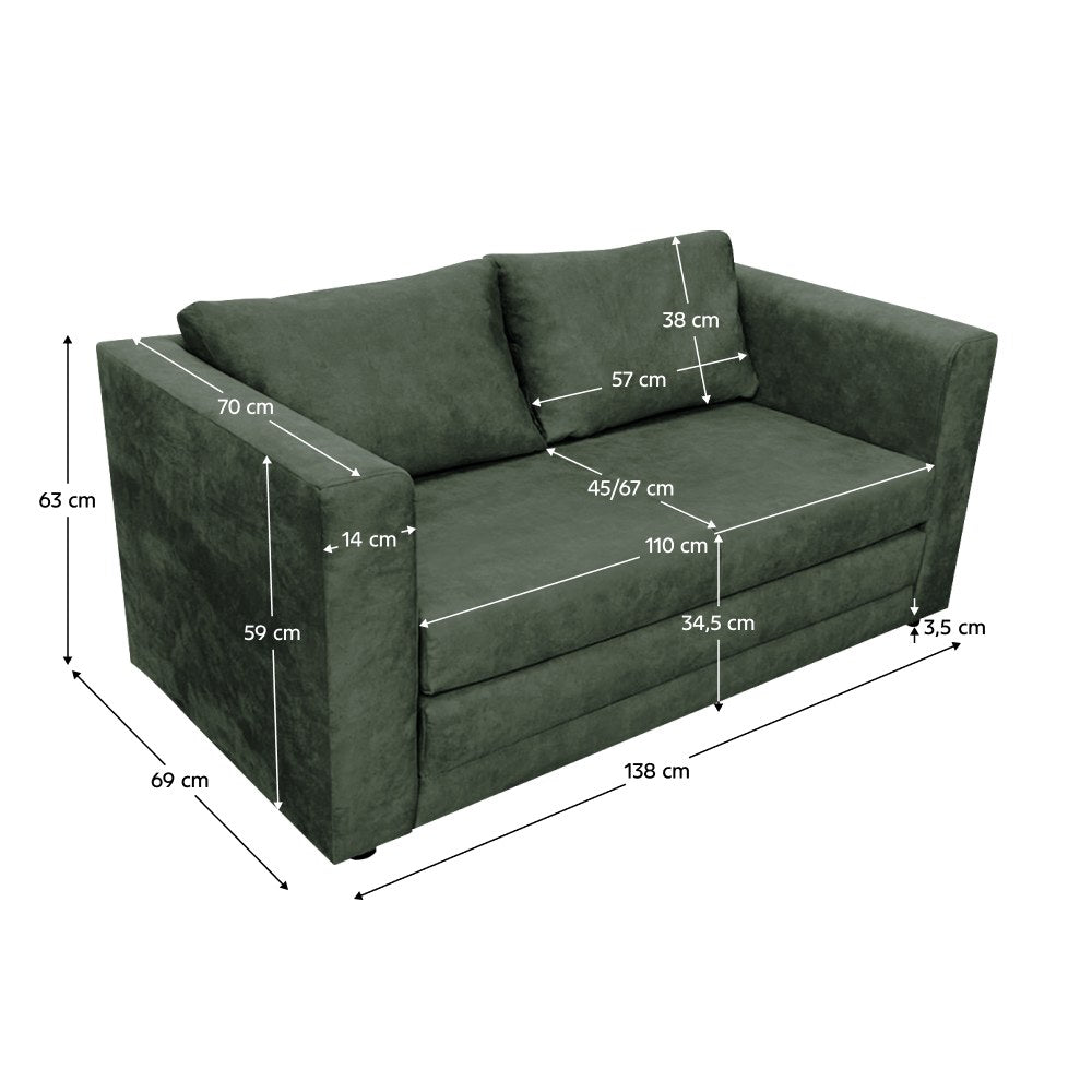Canapea extensibilă Beja – schiță cu dimensiuni, imaginea 2