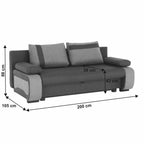 Canapea extensibilă Bolivia – schiță cu dimensiuni