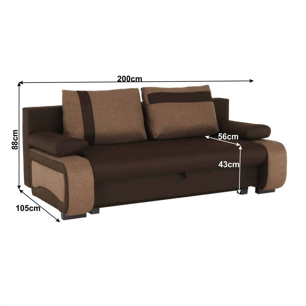Canapea extensibilă Bolivia – schiță cu dimensiuni