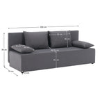 Canapea extensibilă Eugi – schiță cu dimensiuni