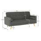 Canapea extensibilă Otisa – schiță cu dimensiuni