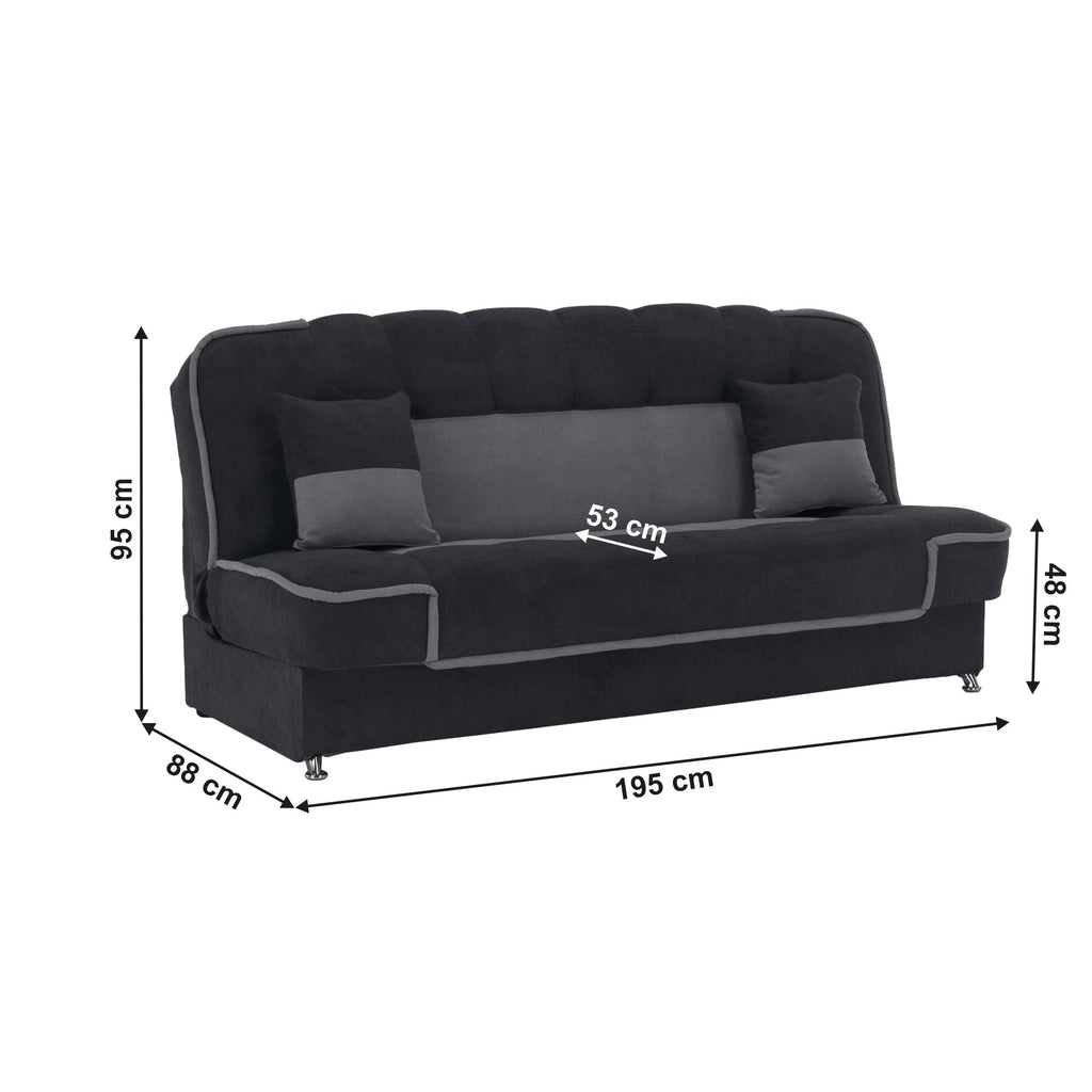 Canapea extensibilă Persi – schiță cu dimensiuni, imaginea 2