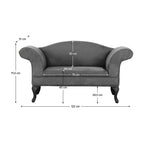 Canapea Fabricio – schiță cu dimensiuni