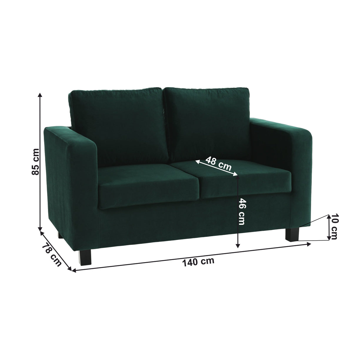 Canapea Luana – schiță cu dimensiuni