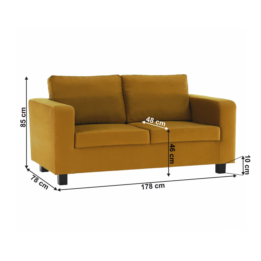 Canapea Luana – schiță cu dimensiuni