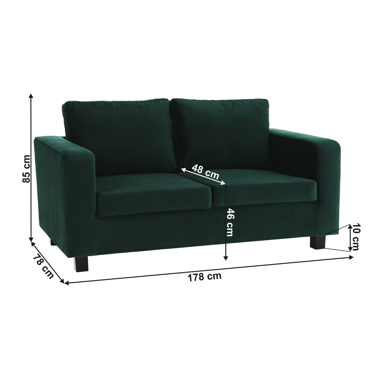 Canapea Luana – schiță cu dimensiuni