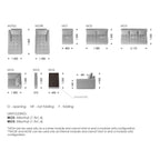 Canapea modulară Monaco – schiță cu dimensiuni