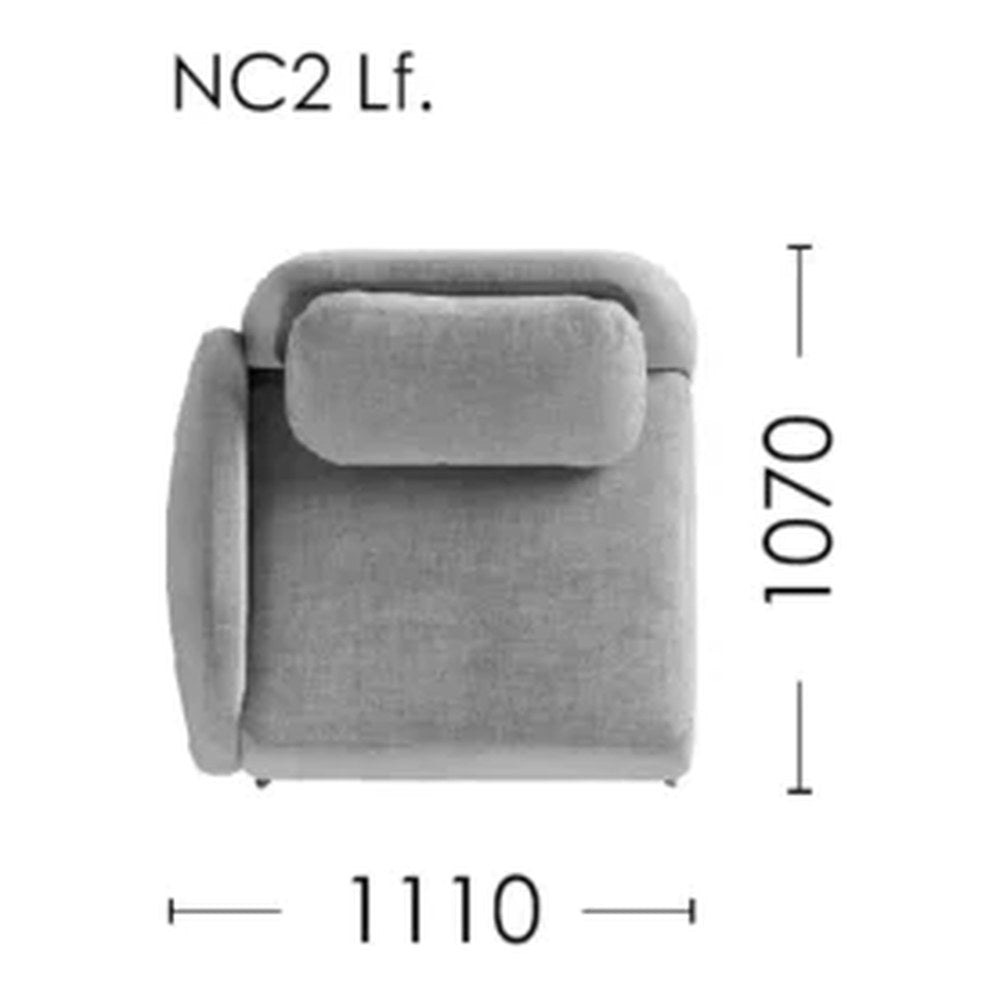 Canapea modulară Nancy – schiță cu dimensiuni, imaginea 3