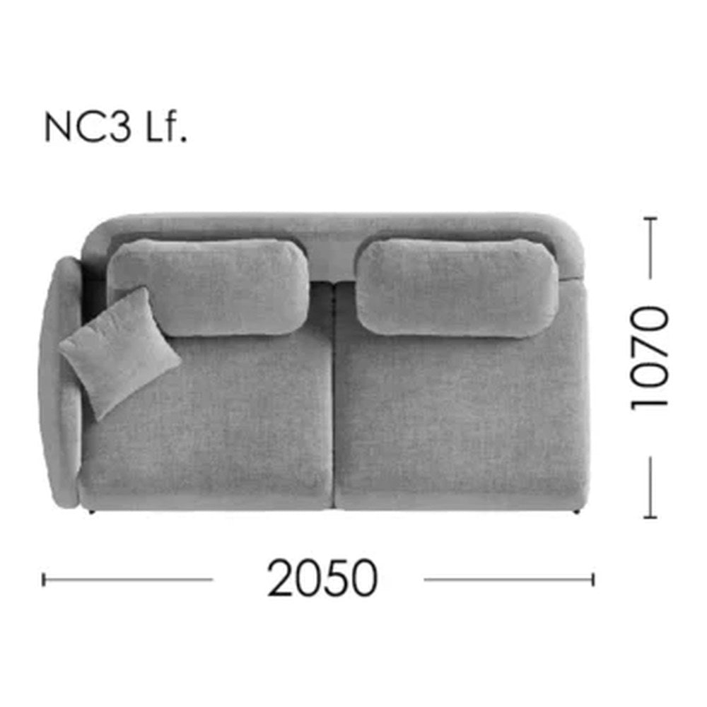 Canapea modulară Nancy – schiță cu dimensiuni, imaginea 5