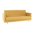 Canapea tapitat 3 locuri AMEDIA, material textil mustar