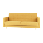 Canapea, tapitat 3 locuri, material textil mustar, AMEDIA