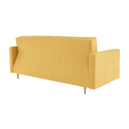 Canapea, tapitat 3 locuri, material textil mustar, AMEDIA