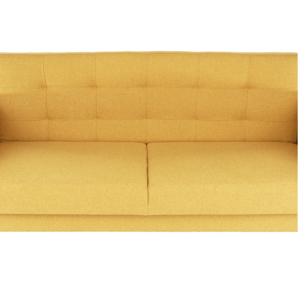 Canapea, tapitat 3 locuri, material textil mustar, AMEDIA