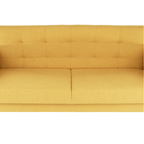 Canapea, tapitat 3 locuri, material textil mustar, AMEDIA