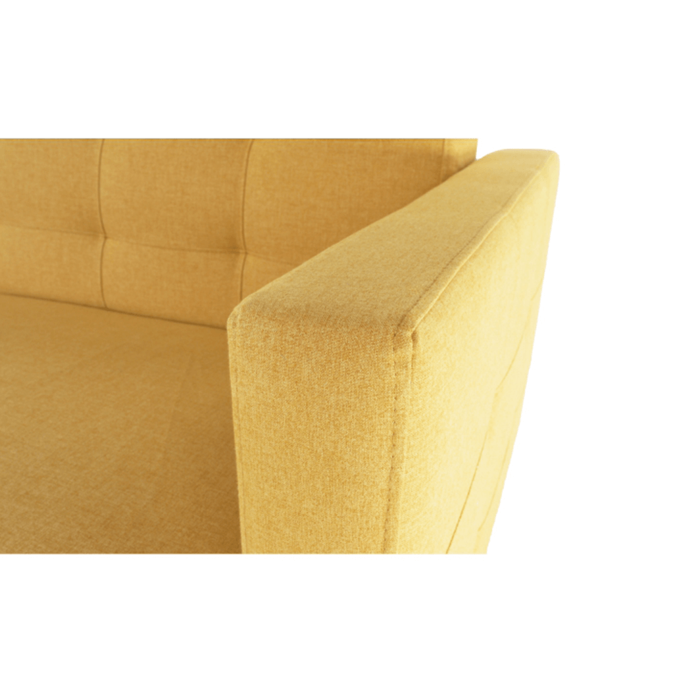 Canapea, tapitat 3 locuri, material textil mustar, AMEDIA