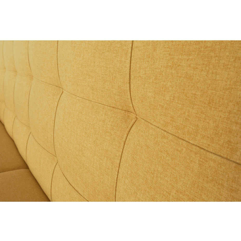 Canapea, tapitat 3 locuri, material textil mustar, AMEDIA