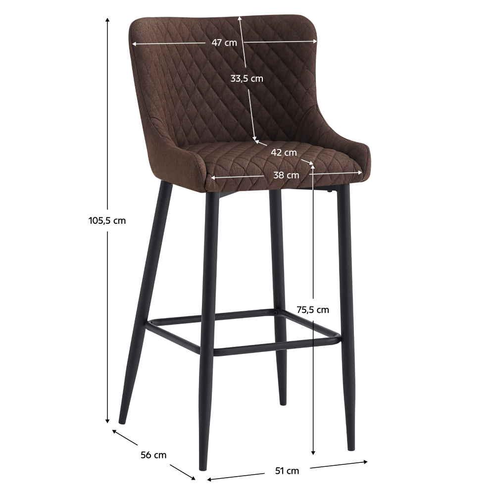Scaun de bar, maro/neagra, CEZARIA
