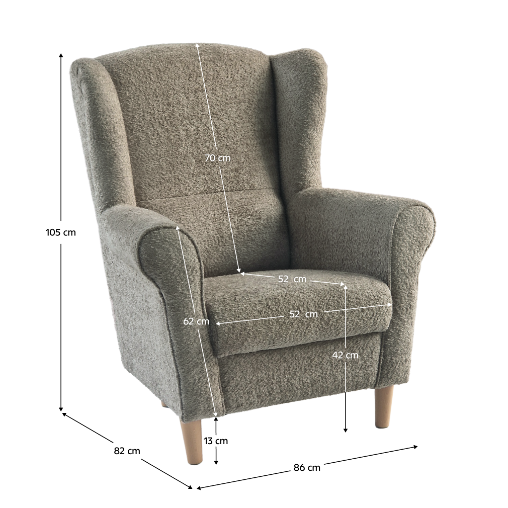 Fotoliu CHARLOT, textil gri-bej Taupe Coral