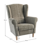Fotoliu CHARLOT, textil gri-bej Taupe Coral