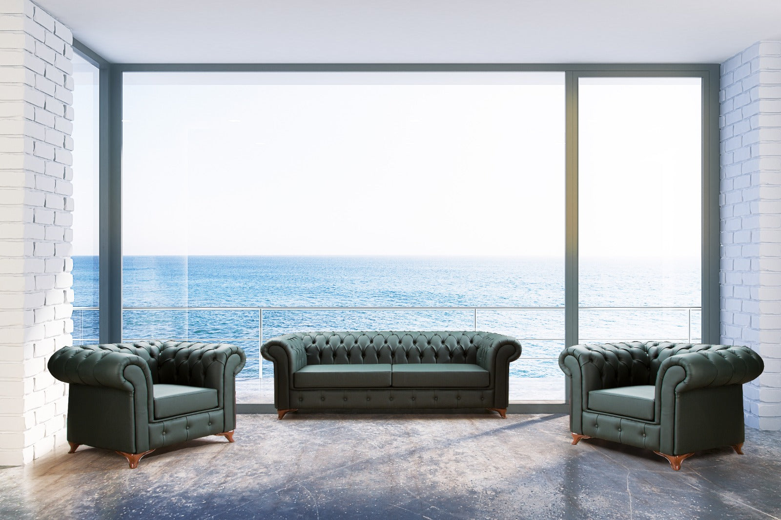 Canapea fixa 3 locuri Oxford Chesterfield – Maxinova (imaginea 4)