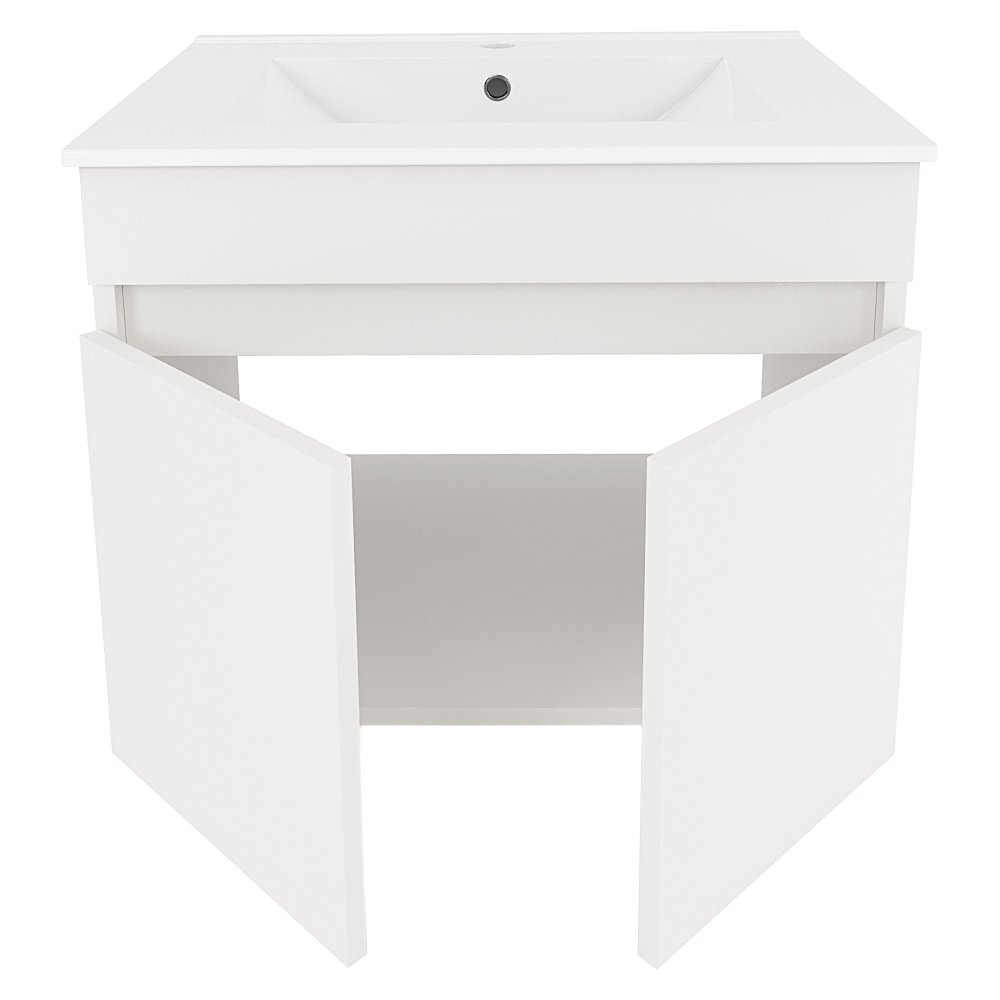 Mobilier baie CHOICE, alb / stejar artisan
