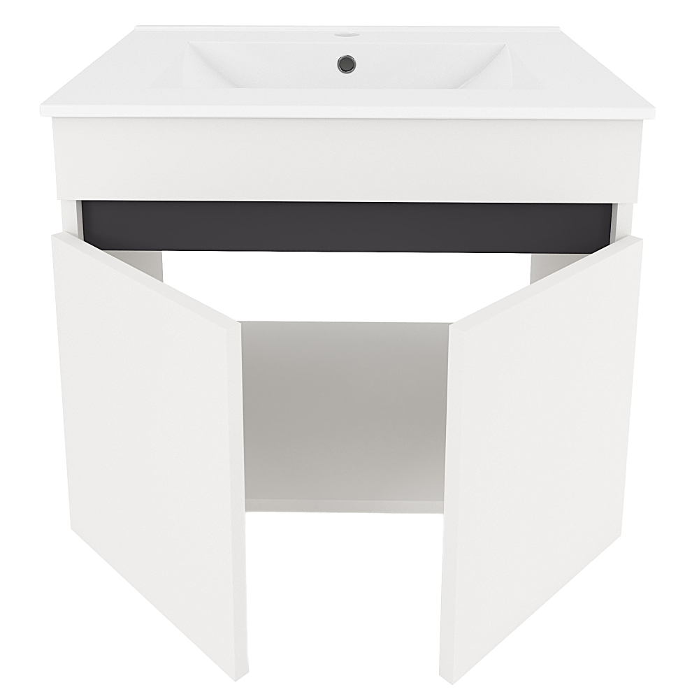 Mobilier baie CHOICE, alb / stejar artisan