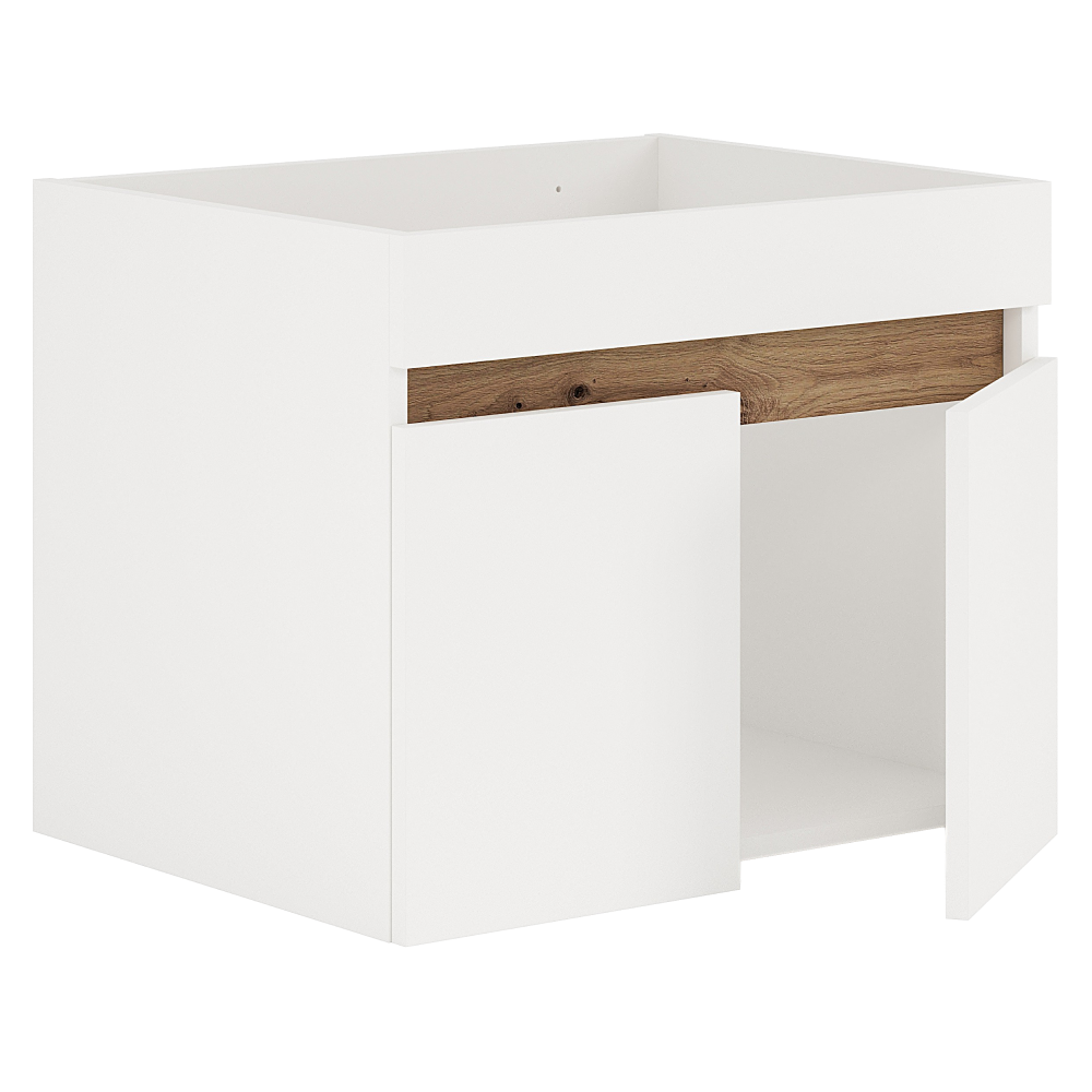Dulap de pus sub chiuveta CHOICE 60, alb/stejar artisan