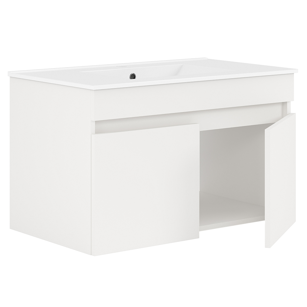Mobilier baie CHOICE, alb / stejar artisan