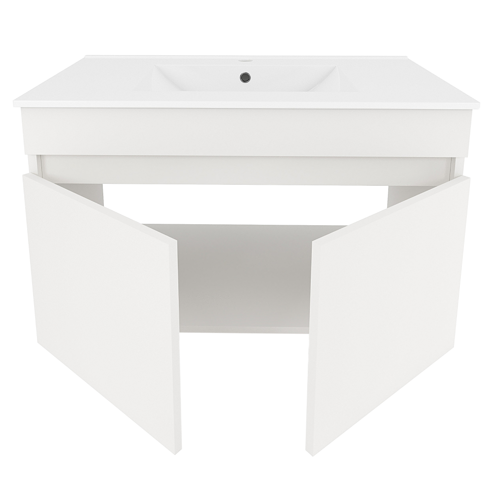 Mobilier baie CHOICE, alb / stejar artisan