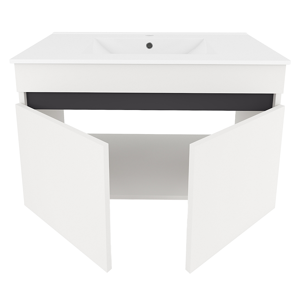 Mobilier baie CHOICE, alb / stejar artisan