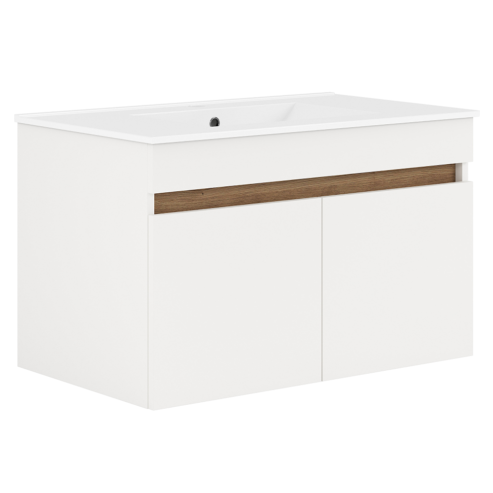 Mobilier baie CHOICE, alb / stejar artisan