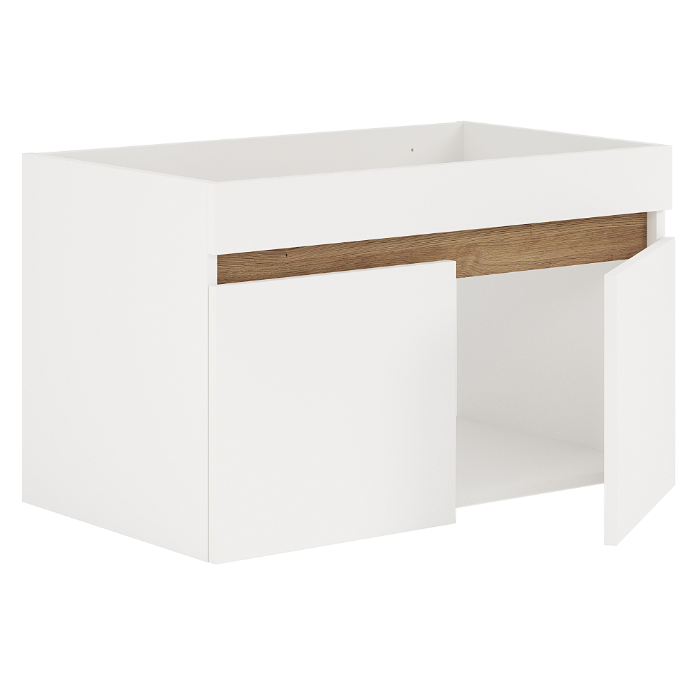 Dulap de pus sub chiuveta CHOICE 80, alb/stejar artisan