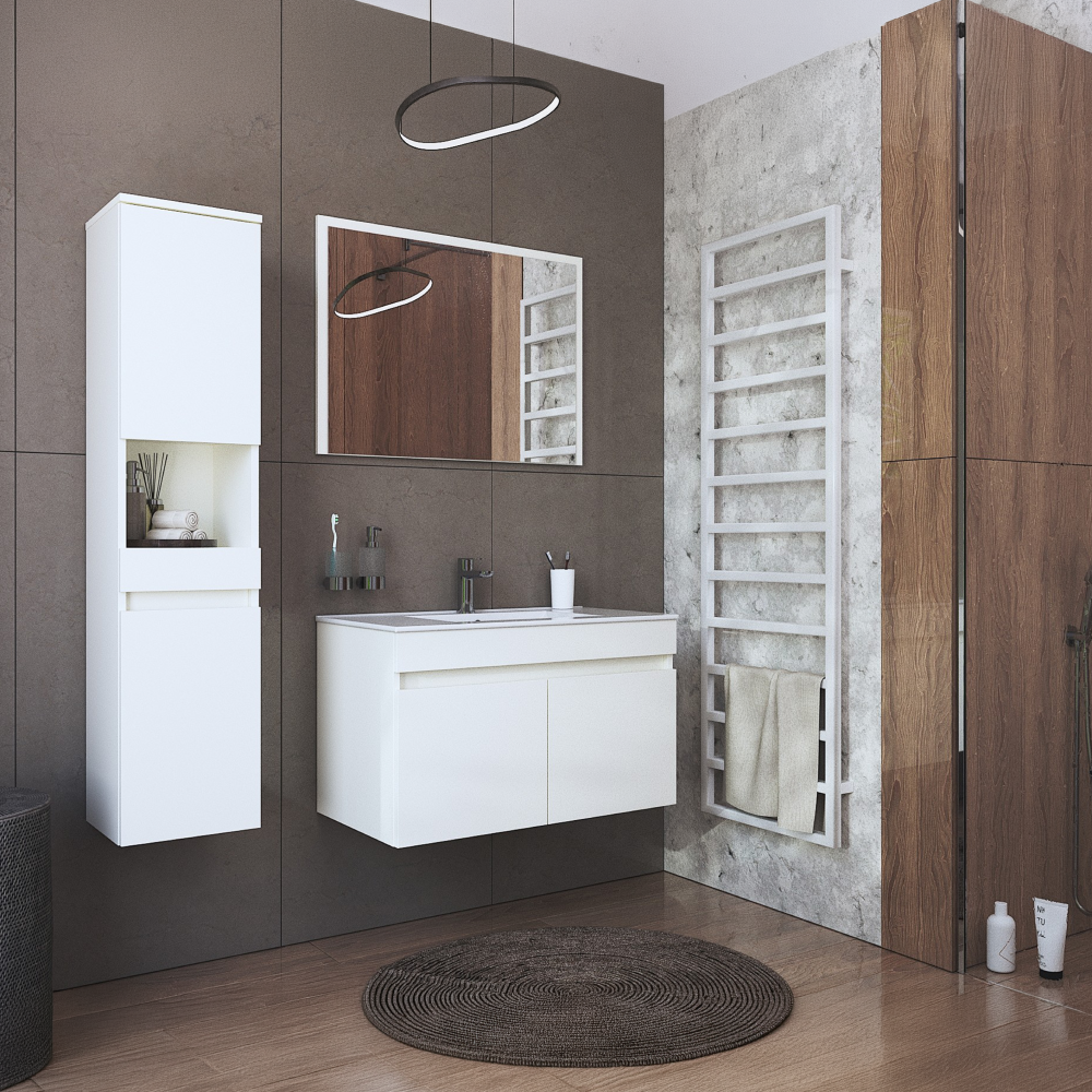 Mobilier baie CHOICE, stejar alb / artisan