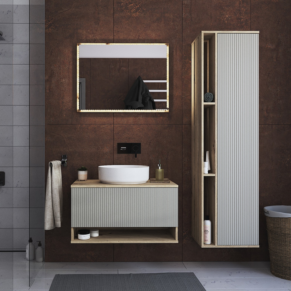 Mobilier baie COLOS, stejar artisan