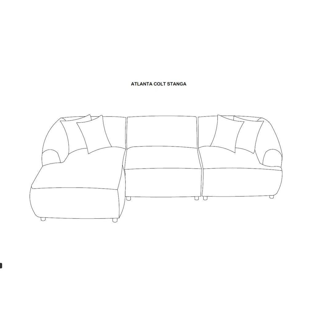 Colțar Atlanta – schiță cu dimensiuni