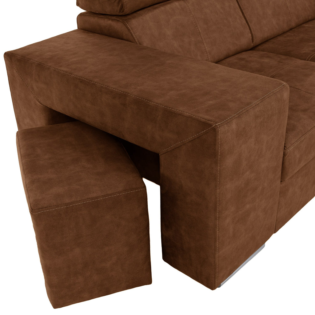Detaliu tapițerie stofă maro – Colțar Malaga, imaginea 10