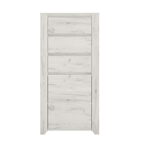 Comodă living Angel, alb și maro, vedere din față