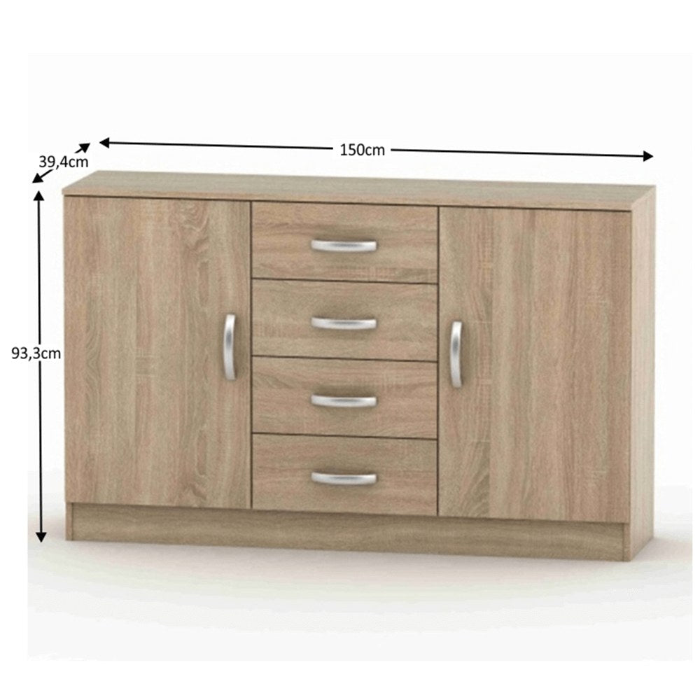 Comodă living Betty 2 – schiță cu dimensiuni