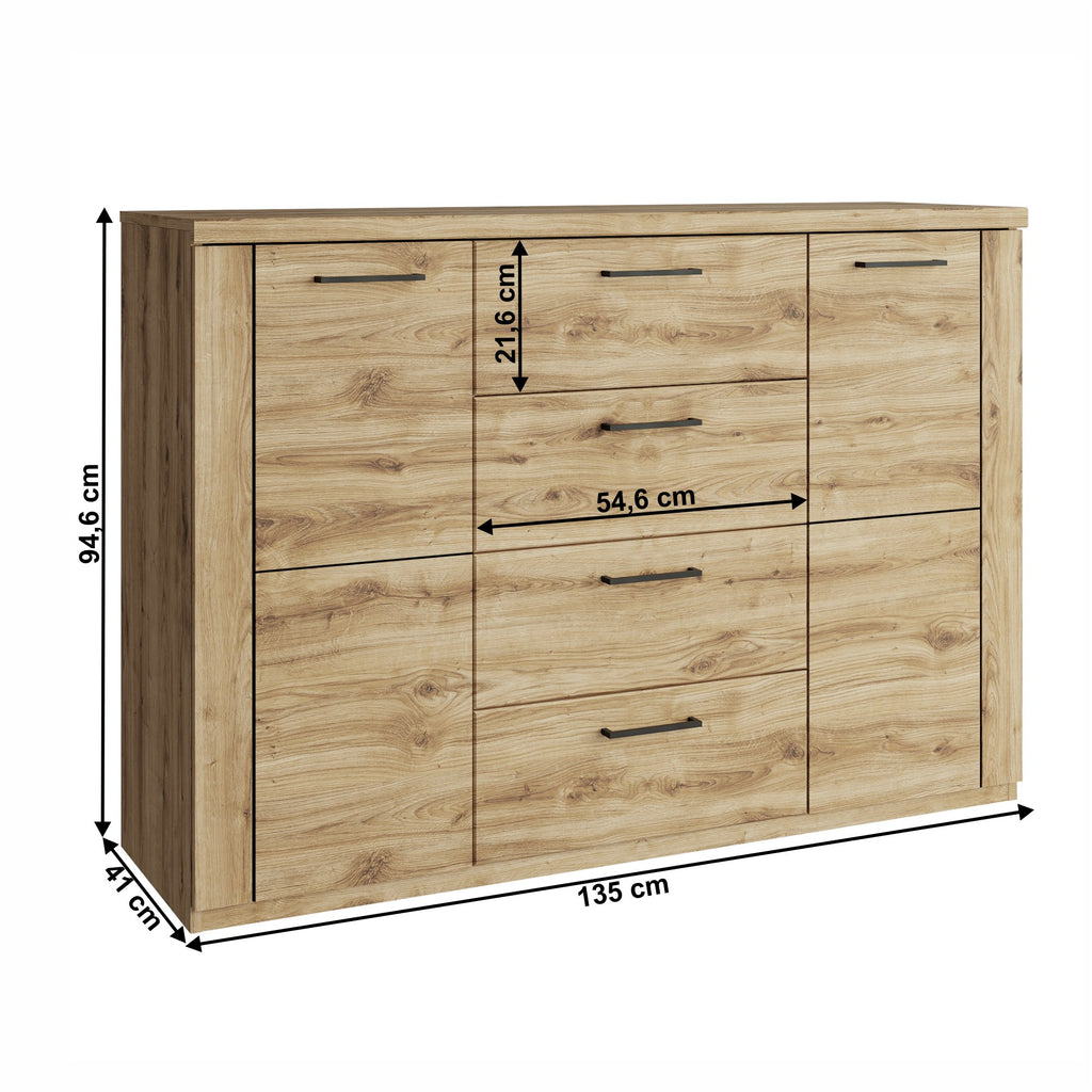 Comodă living Dorsi – schiță cu dimensiuni