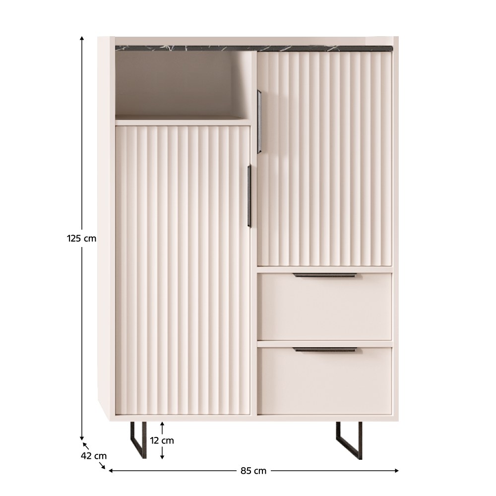 Comodă living Fresio – schiță cu dimensiuni, imaginea 2