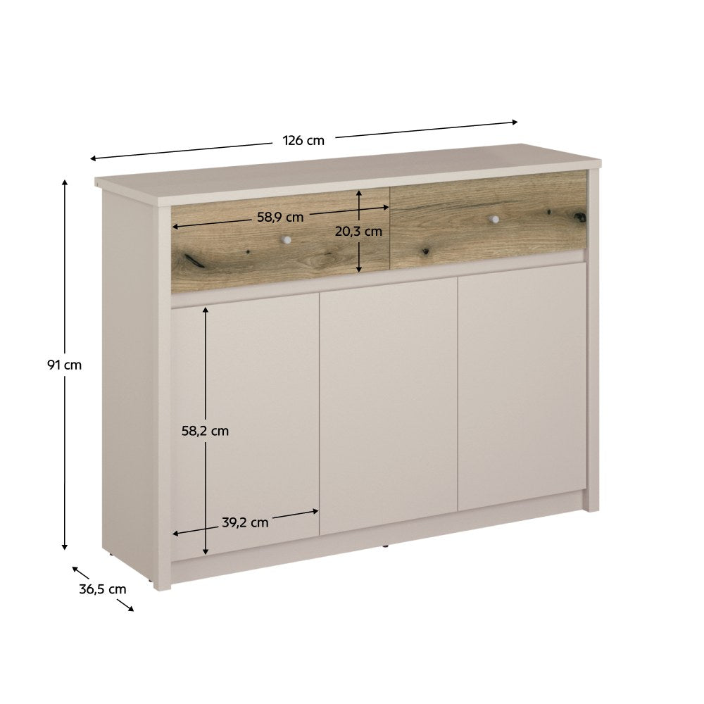 Comodă living Karos – schiță cu dimensiuni
