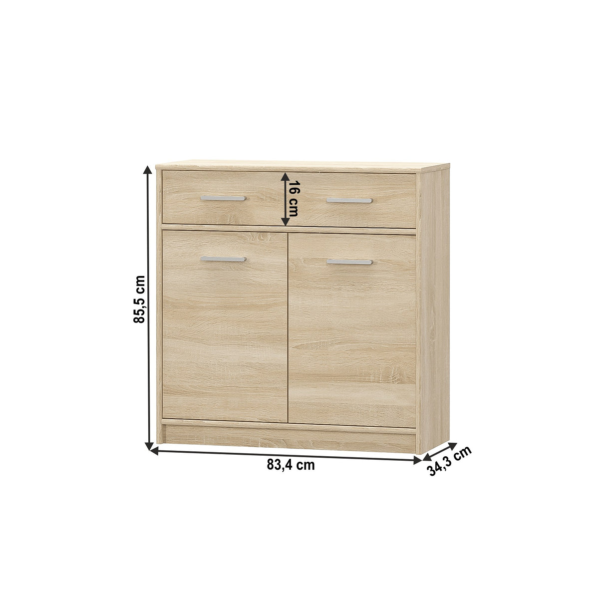 Comodă living Teyo – schiță cu dimensiuni