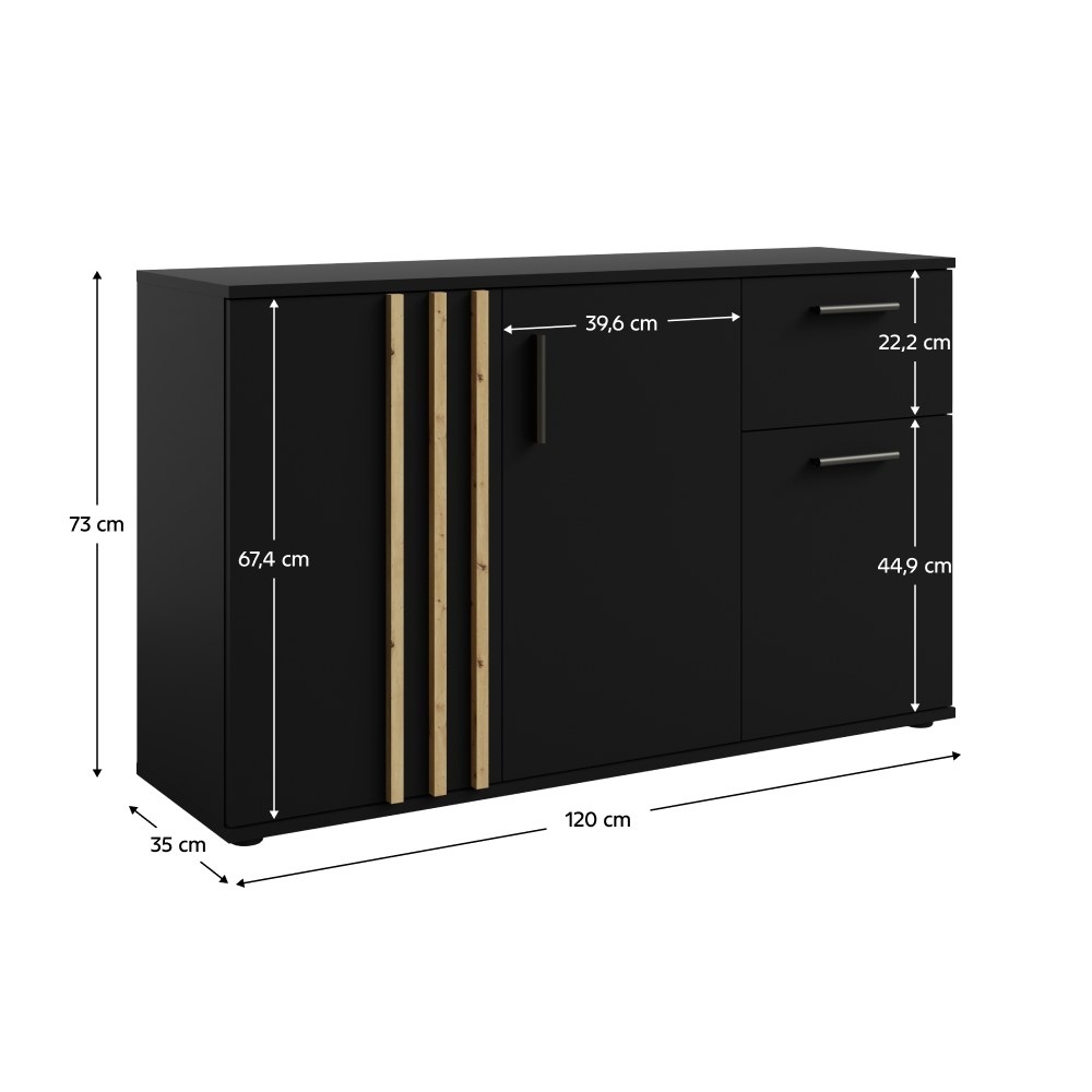 Comodă living Tolis – schiță cu dimensiuni