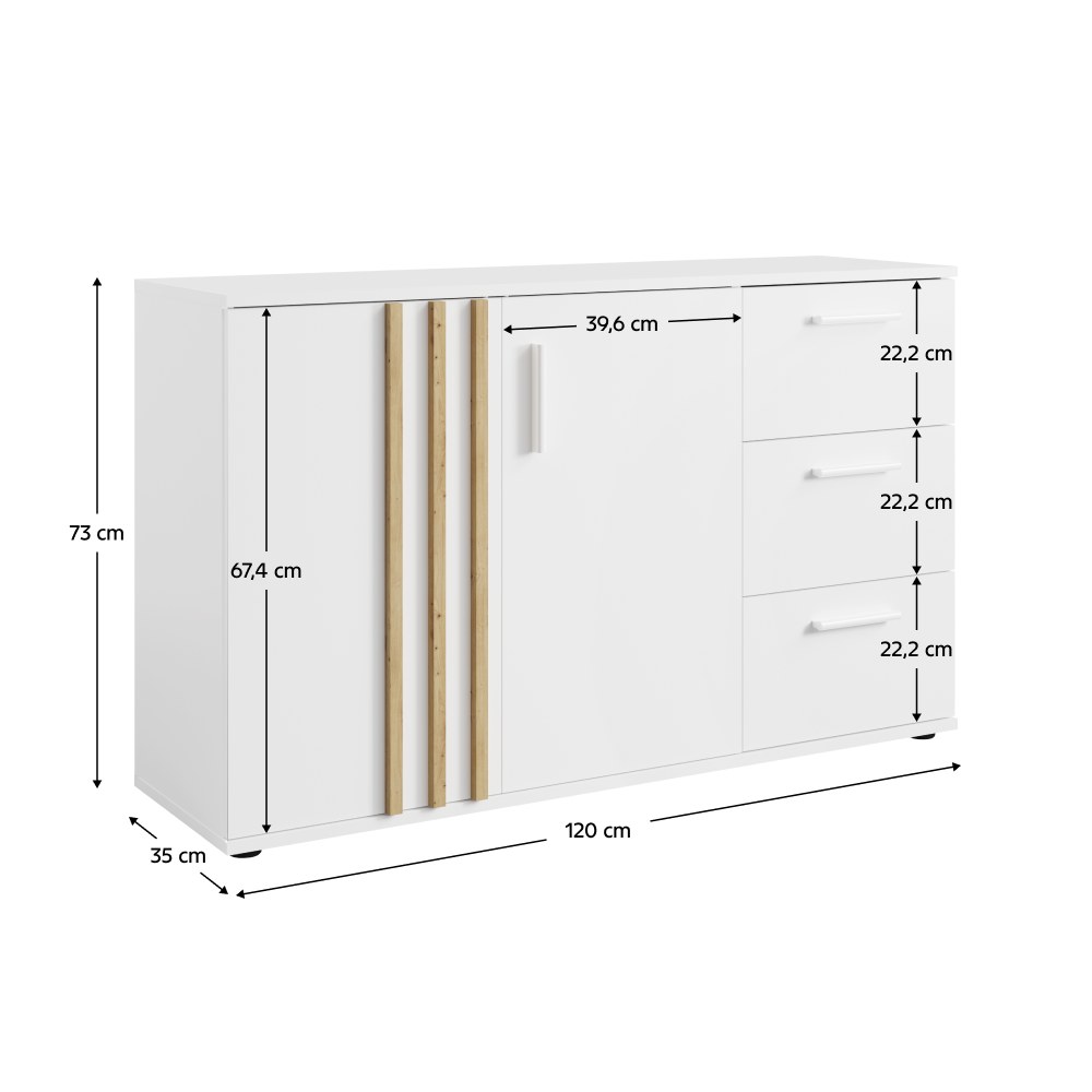 Comodă living Tolis – schiță cu dimensiuni