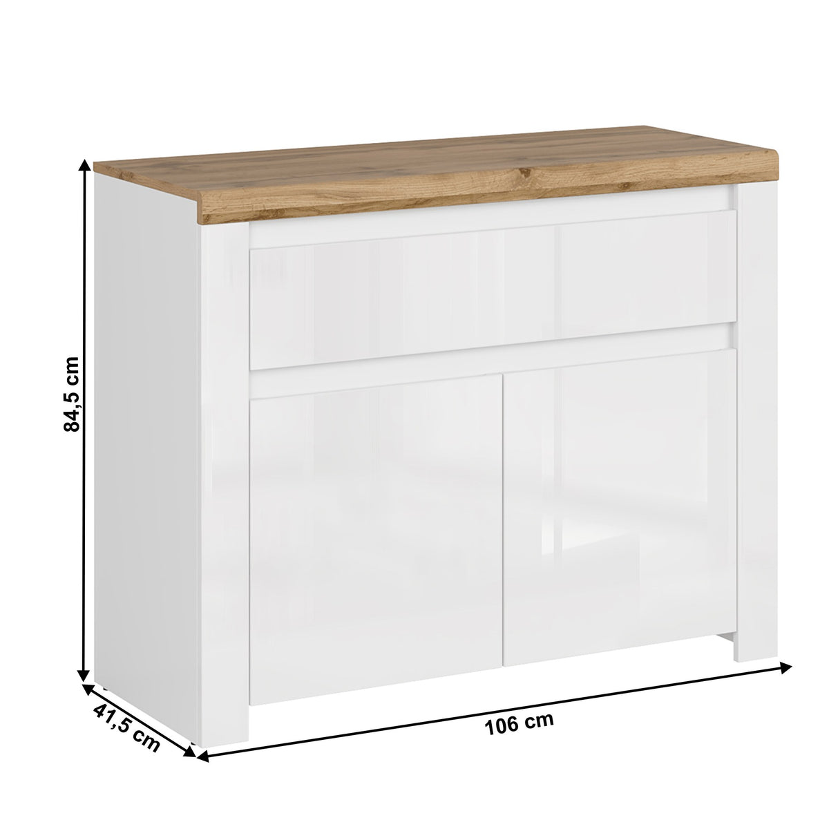 Comodă living Vilgo – schiță cu dimensiuni, imaginea 2