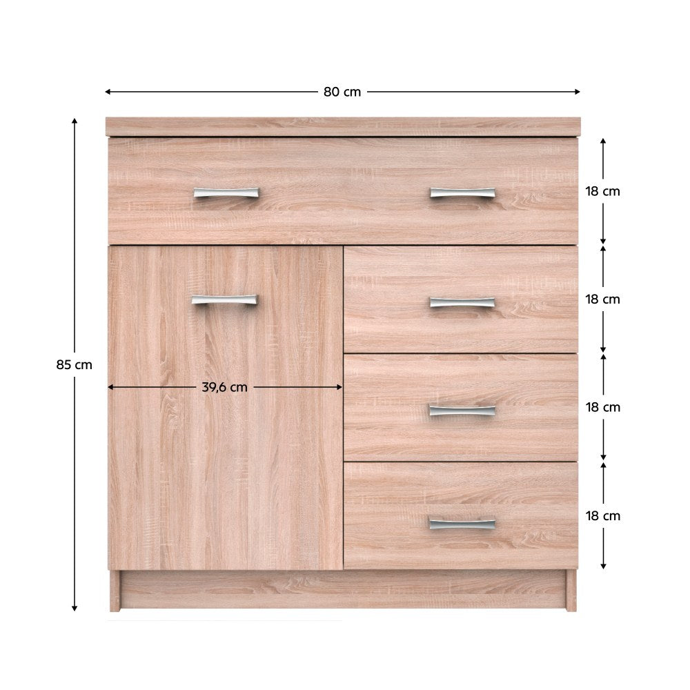 Comodă Topty – schiță cu dimensiuni