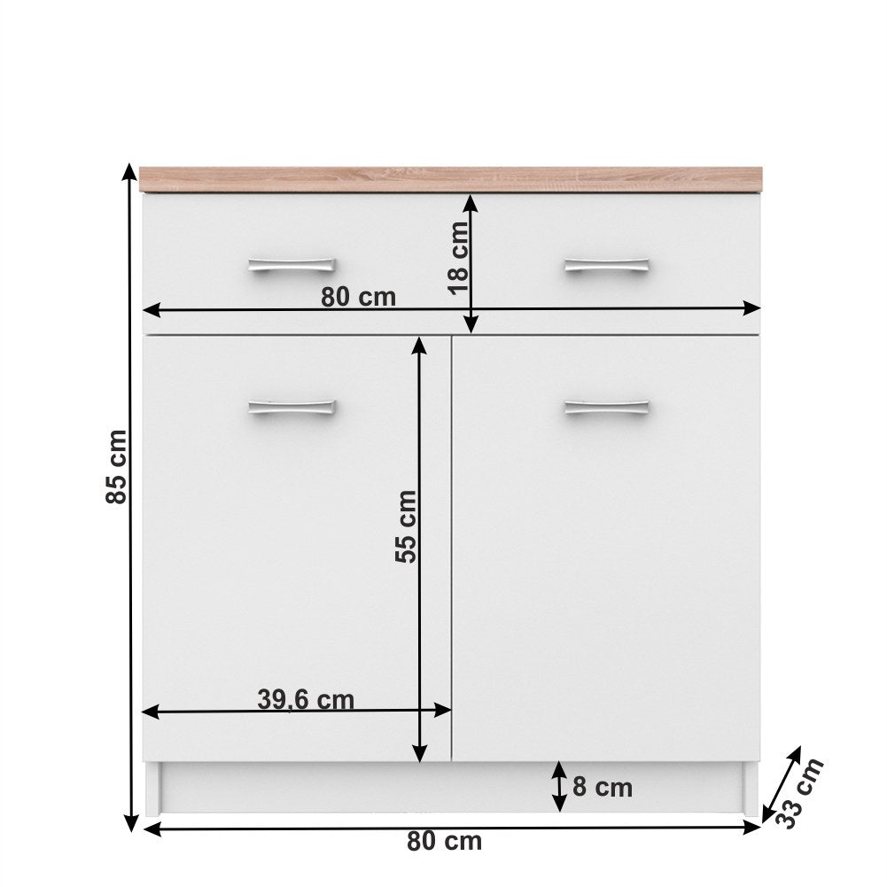 Comodă Topty – schiță cu dimensiuni