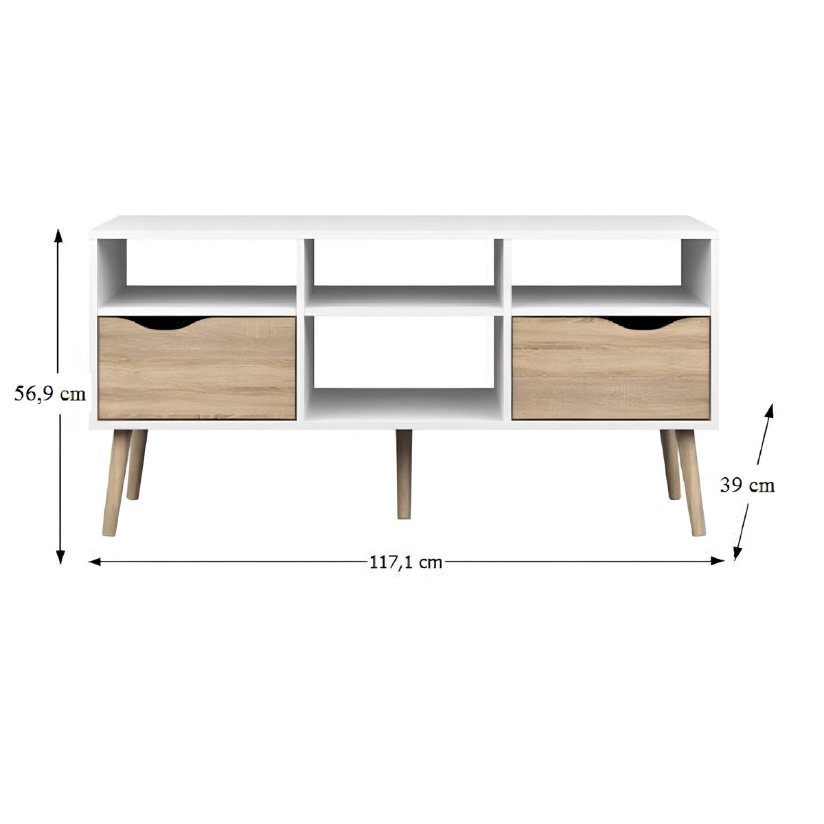 Comodă TV Oslo – schiță cu dimensiuni