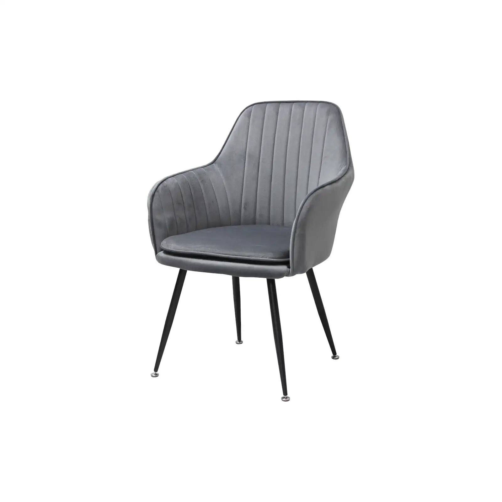 Scaun living din catifea si picioare metalice Cora